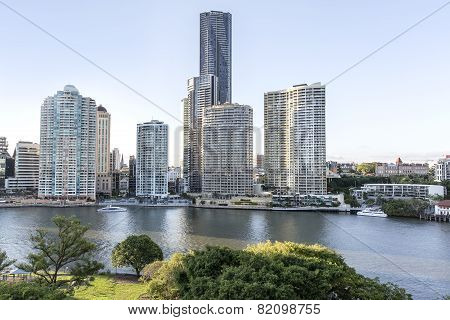 Brisbane cityscape and Riverwalk