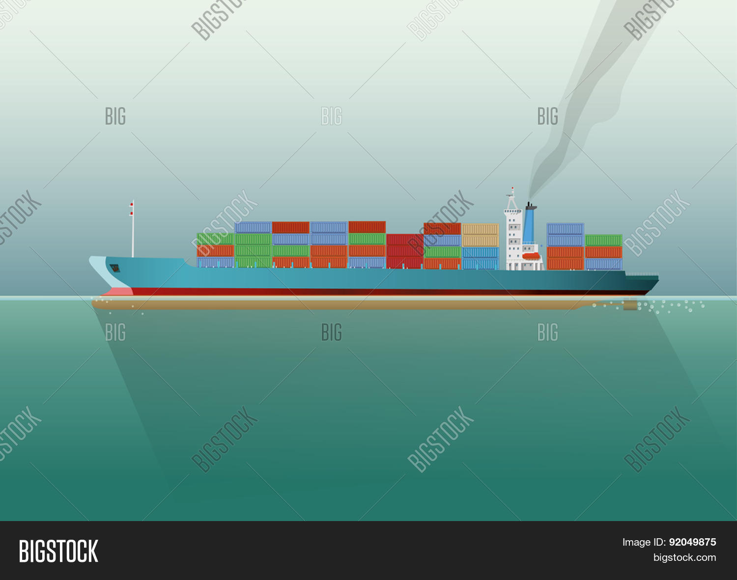 Container Ship Sea. Vector & Photo (Free Trial) | Bigstock