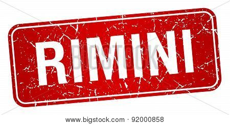 Rimini Red Stamp Isolated On White Background