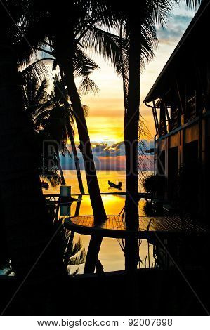 Summer sunset on a tropical island