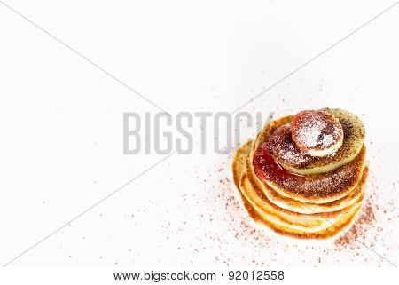 isolated sweet food - stack of pancake