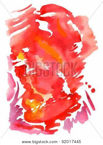 Abstract Red Watercolor Background