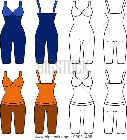 Woman outlined slimming underwear set