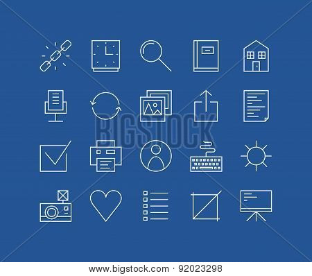 Web Basic Line Icons Set