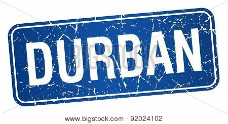 Durban Blue Stamp Isolated On White Background