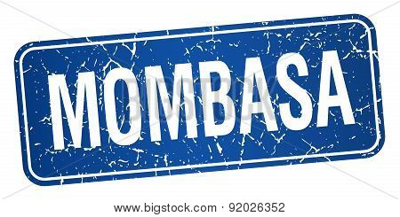 Mombasa Blue Stamp Isolated On White Background