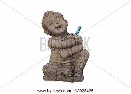 Smile Baby Doll Statue Telephone Happiness