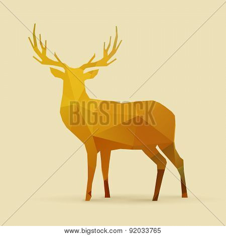 Deer Polygon Golden Silhouette