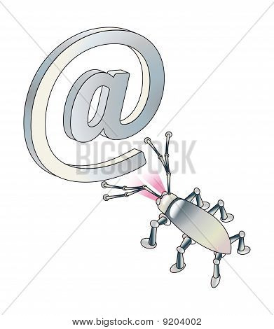 Attacco di Virus o programma spia su un'E-mail. Concezione