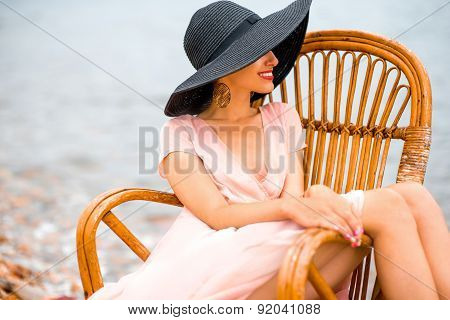 Woman resting on the beach