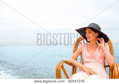 Woman resting on the beach