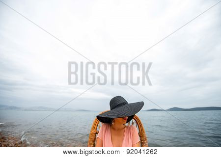 Woman resting on the beach