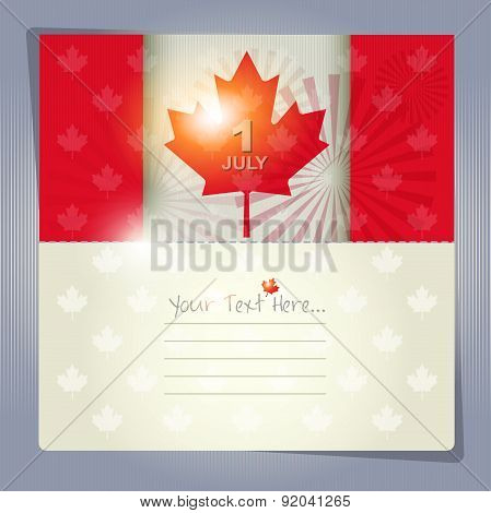 Happy Canada Day Card Or Background. July 1.