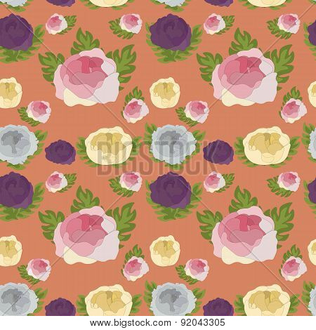 romantic floral pattern peonies