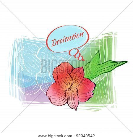 Bright watercolor flowers