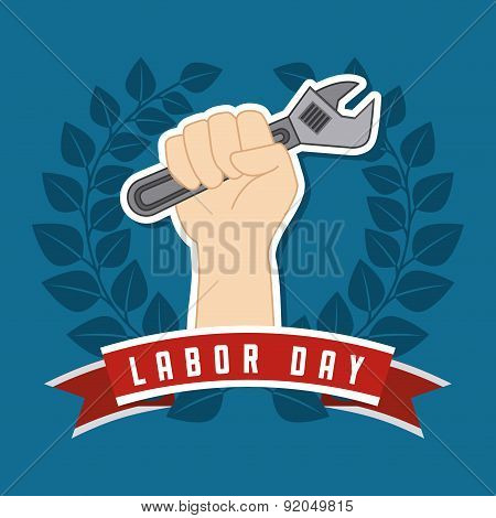 Labor day design over blue background vector illustration