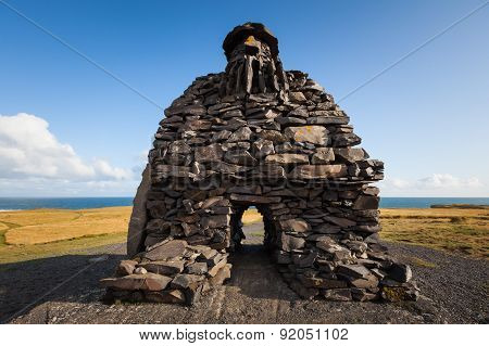 Sculpture Of Bardur In The Snaefellsness Peninsula, West Iceland