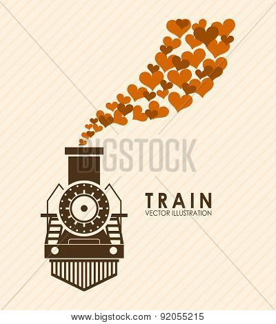 train design over pink background vector illustration