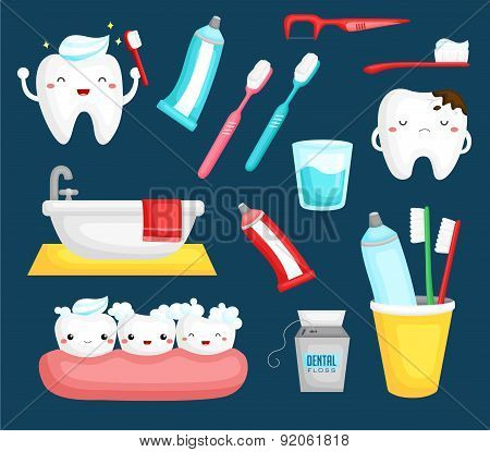 teeth and toothbrush