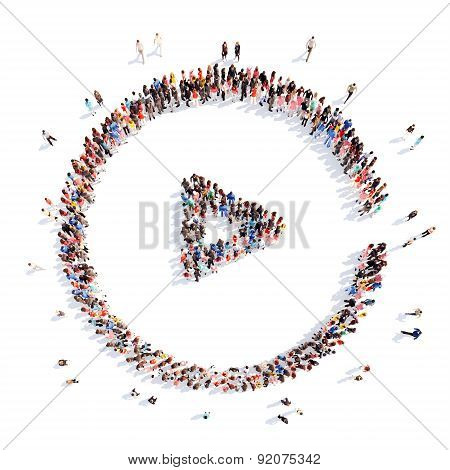 people in the shape of a button play.