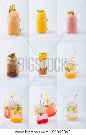 A collection of smoothies and Italian soda
