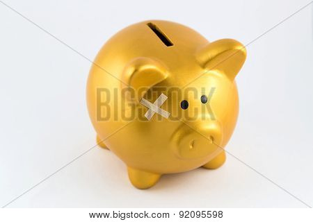 A gold pig got pain from losing his money