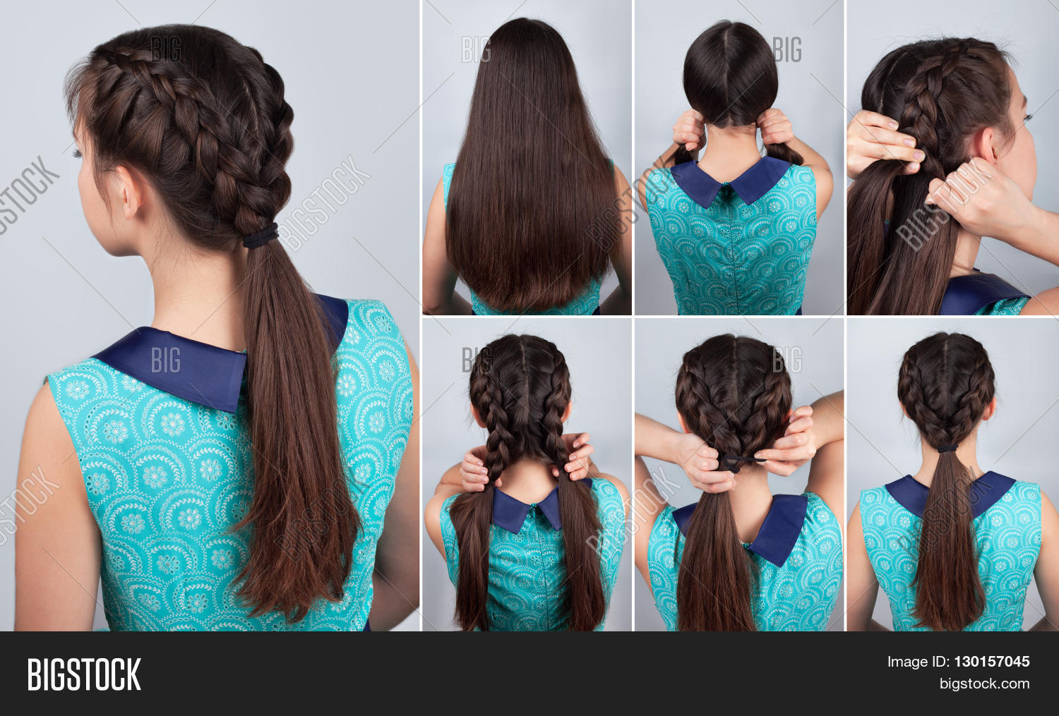 Simple Braid  Hairstyle  Tutorial  Image Photo Bigstock