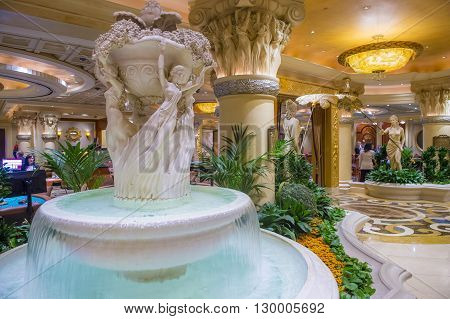 LAS VEGAS - April 13 : The Caesars Palace hotel and casino interior on April 13 2016 in Las Vegas. Caesars Palace is a luxury hotel and casino located on the Las Vegas Strip. Caesars has 3348 rooms in five towers