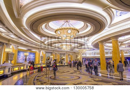 LAS VEGAS - April 13 : The Caesars Palace hotel and casino interior on April 13 2016 in Las Vegas. Caesars Palace is a luxury hotel and casino located on the Las Vegas Strip. Caesars has 3348 rooms in five towers