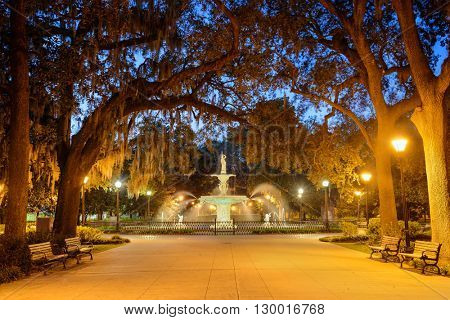 Savannah, Georgia, USA at Forsyth Park.