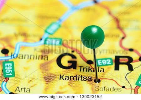 Karditsa pinned on a map of Greece
