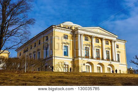 Photography spring landscape of Pavlovsky Park with views of the Pavlovsk Palace in St. Petersburg Russia Northern Europe.
