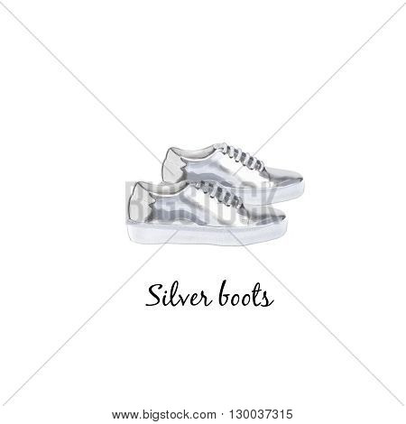 Gumshoes watercolor illustration isoladed on white background