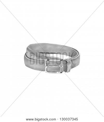 Belt watercolor illustration isoladed on white background