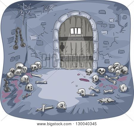 Illustration of the Interior of a Dingy Dungeon