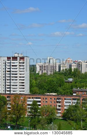 High rise and five-storey house in Zelenograd, Russia