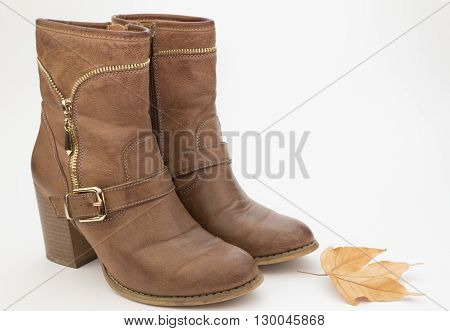 Pair of female brown cowboy style boots