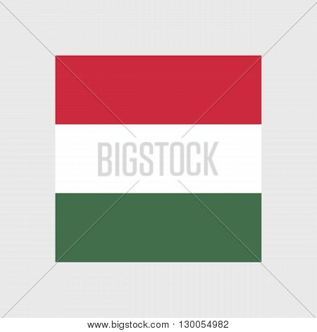 Set of vector icons with Hungary flag