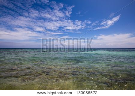 Blue sky and beautiful tropical beach in Oslob Philippines.