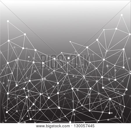 Abstract backgroung with connecting dots and lines. Vector illustration
