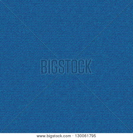 Realistic jeans seamless texture in cyan-blue colors. Denim pattern background. Vector illustration