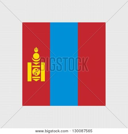 Set of vector icons with Mongolia flag