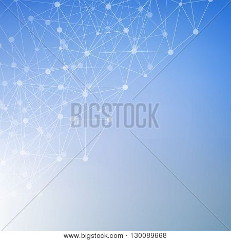 Structure molecule and communication Dna, atom, neurons. Science concept for your design. Connected lines with dots. Medical, technology, chemistry, science background. Vector illustration.
