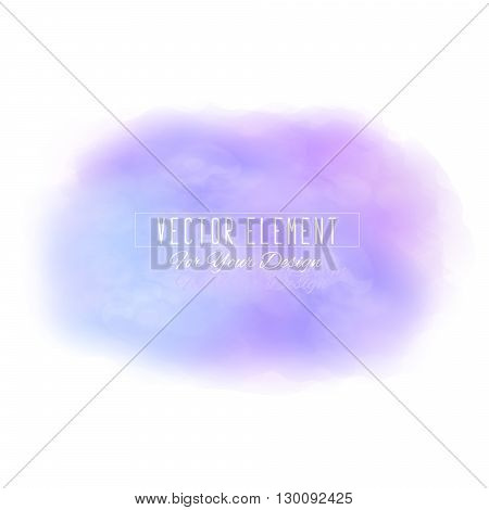 Vector watercolor spot. Watercolor background. Colorful abstract texture. Bright watercolor stain. Vector art banner. Blue and purple colors