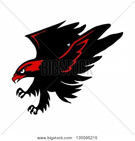 Black and red logo hawk. Eps 10