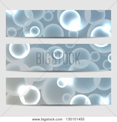 A Set Of Banners.abstract Circles Glow. Vector Illustration Eps 10.