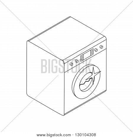 Washing machine icon in isometric 3d style isolated on white background