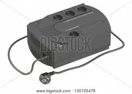 Uninterruptible power supply 3D rendering isolated on white background