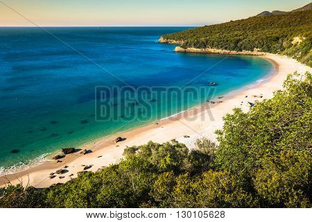 beach bay in Portinho da Arrabida Portugal