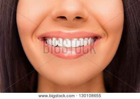Close Up Photo Of Beaming Woman's Smile And Healthy Teeth